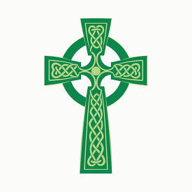 celtic knot design of a saint patricks day cross