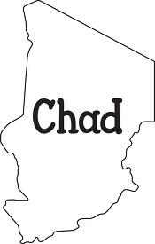 chad map black outline