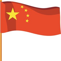 chinese flag waving against a white background