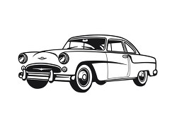 Classic Car silhouette icon on white background vector outlin cl