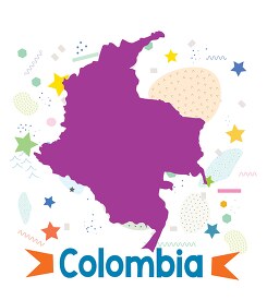 Colombia illustrated stylized map