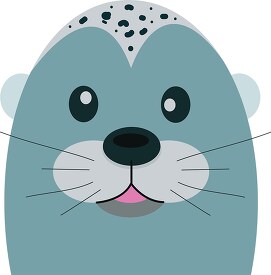 cute face of a seal cartoon style clipart