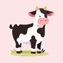 cute illustration of a cow standing in a field