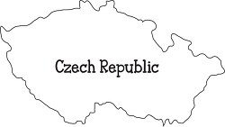 czech republic map black outline
