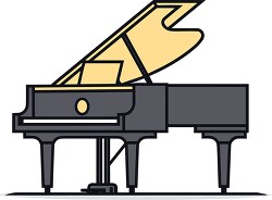 digital illustration of a grand piano in a simplified styles