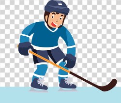 flat design clipart of a young ice hockey player with a helmet a
