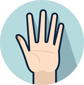 flat design of a human hand with minimal detail