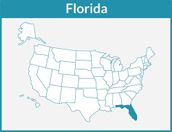florida map square color outline clipart