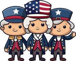 founding fathers of the united states cartoon style clip art