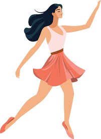 girl with long hair dancing
