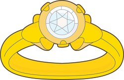gold ring with diamond clipart