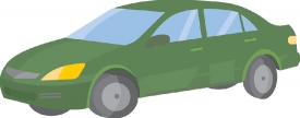 green sedan automobile side view