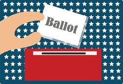 hand placing ballot into ballot box clipart