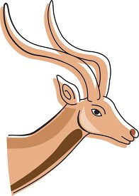 head gerenuk antelope with long horns clip art