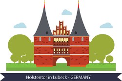 holstentor in lubeck museum germany clipart