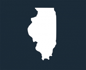 illinois state map silhouette style clipart