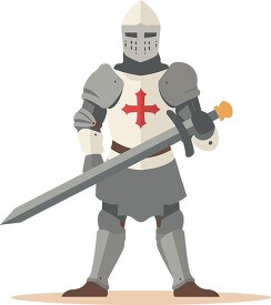 Knight in armor with sword and shield
