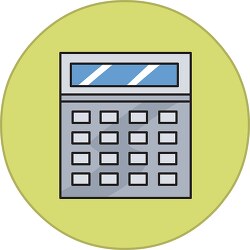 math calculator yellow round icon