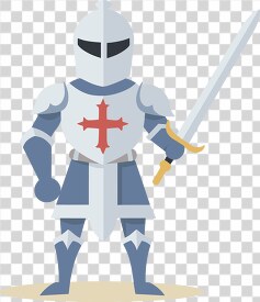medieval armored figure with a closed helmet long sword