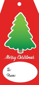 merry christmas tree gift tag clipart