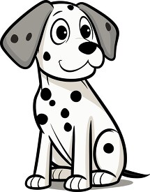 miling dalmatian puppy illustration in a simple cartoon style