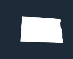north dakota state map silhouette style clipart