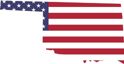 oklahoma map with american flag
