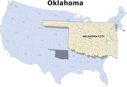 Oklahoma state large usa map clipart