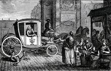 A doctor ridning in his carriage 18th centry france