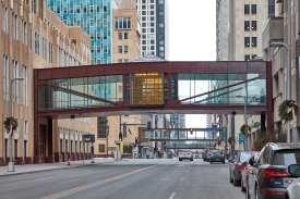 An elevated walkway in Minneapolis