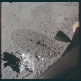 apollo 14 photograph out of lunar module window at some point af