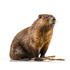 Beaver isolated on white background