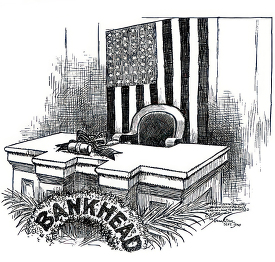black and white american political cartoon a0711