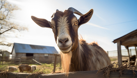 closeup of goat on a farm