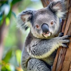 cute koala hangs on tree 5