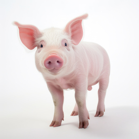 cute pig isolated on white background