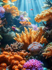 fish swimming in the colorful corals