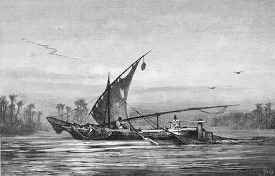 fishing boat on a lke in egypt