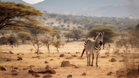 grevys zebra standing in shrubs Kenya africa