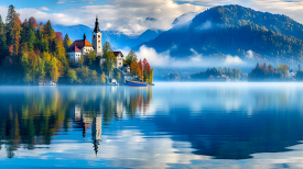 Lake Bled Slovenia island church