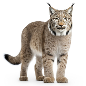 Lynx front isolated on white background
