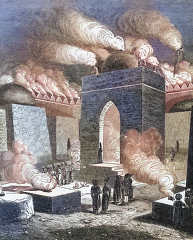 Parsee Temple of Fire colorized historical illustration
