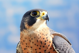 peregrine falcon against a blue sky