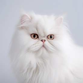 Persian Cat in front of a solid white color background