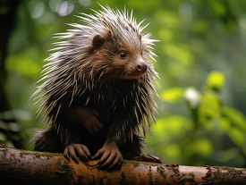 porcupine on a treel branch
