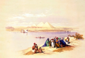 Pyramids of Giza from the Nile