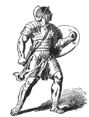 roman soldier with shield illustration