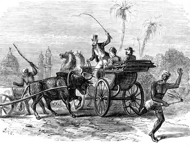 street scene in calcutta historical illustration