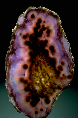 thin slice of purple agate