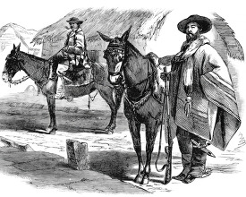 traveling in south america historical illustration